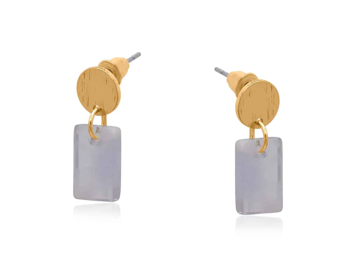 Marta Petite Resin Rectangle Stud Earrings 4044