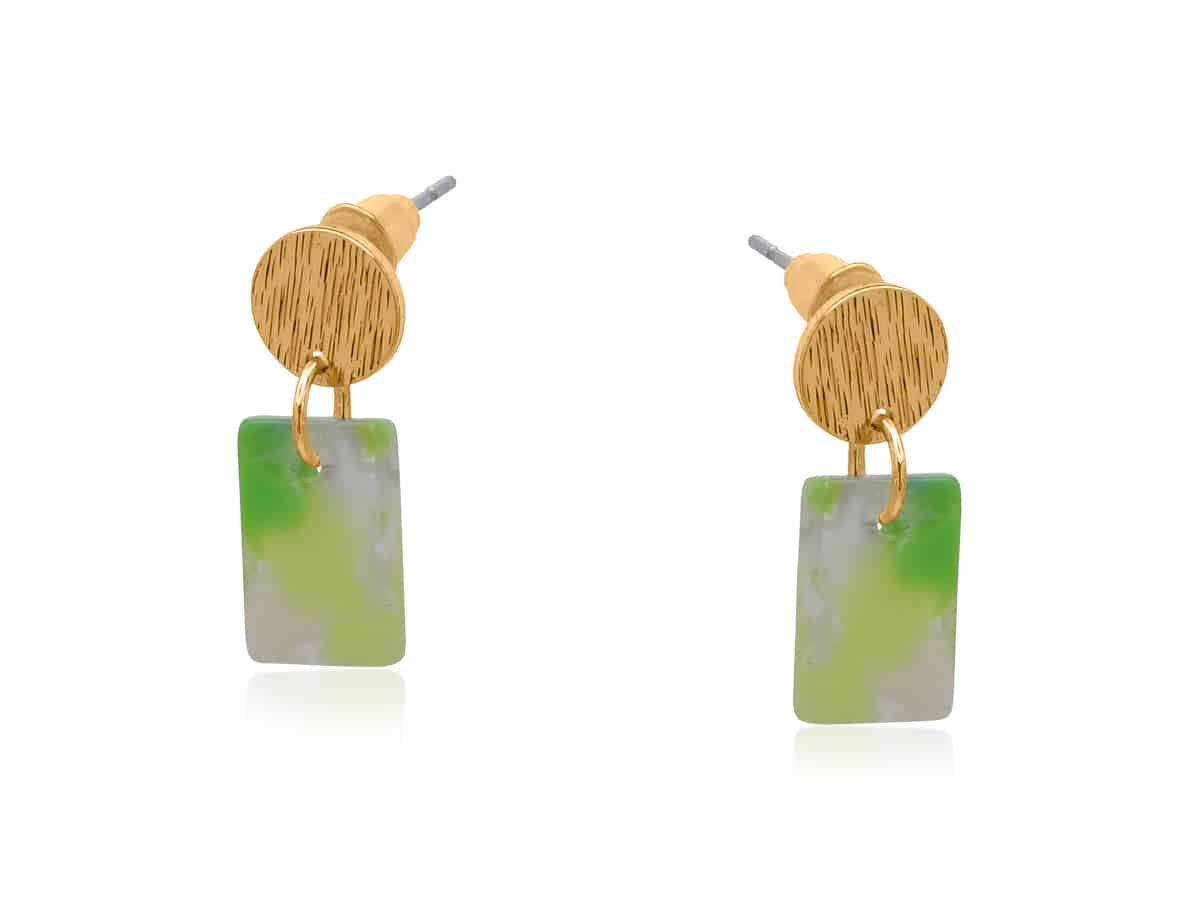 Marta Petite Resin Rectangle Stud Earrings 4044