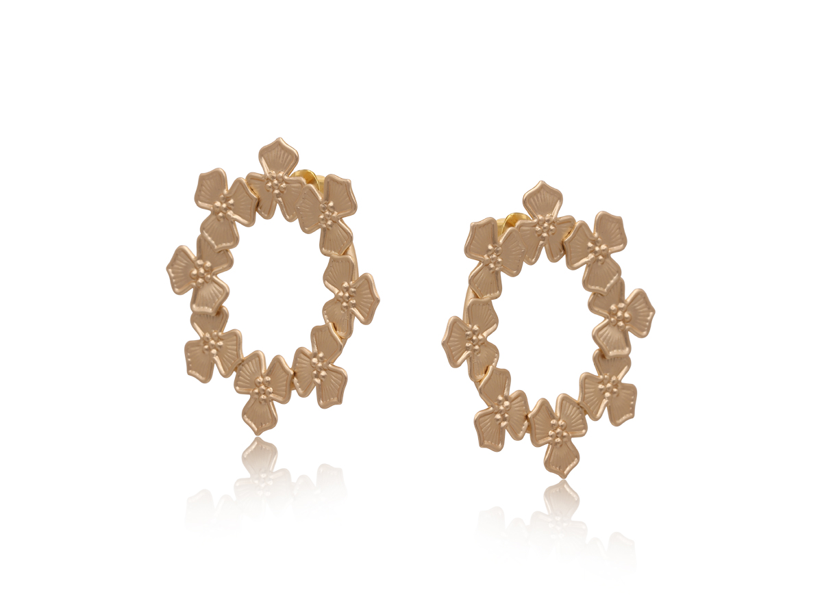 Ophelia Wreath Matte Metal Earrings 4163