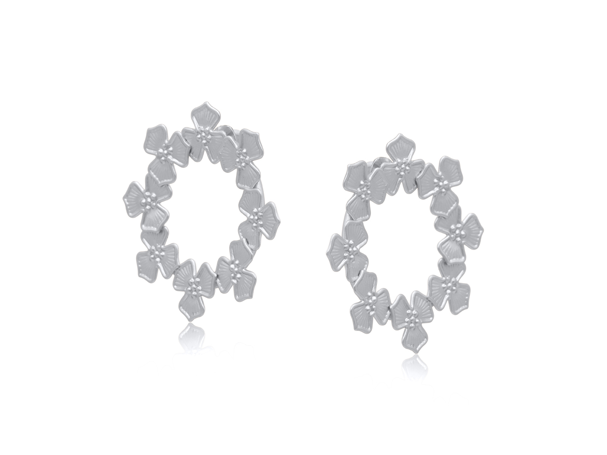 Ophelia Wreath Matte Metal Earrings 4163